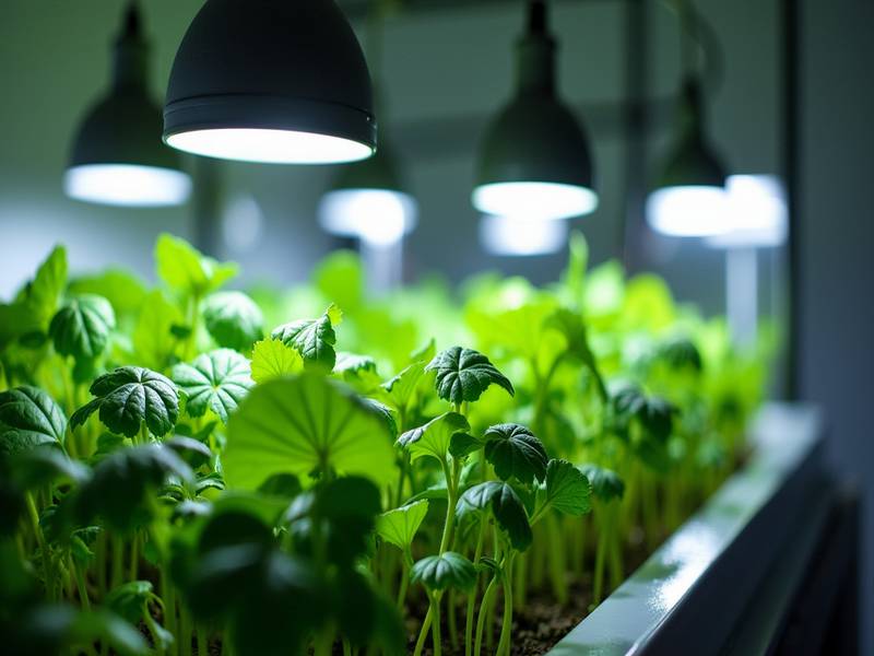 Installation hydroponique avec ampoules LED domestiques