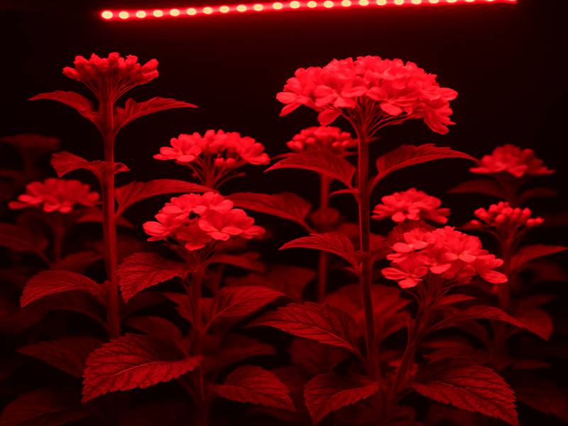 Plantes en floraison sous LED spectre rouge