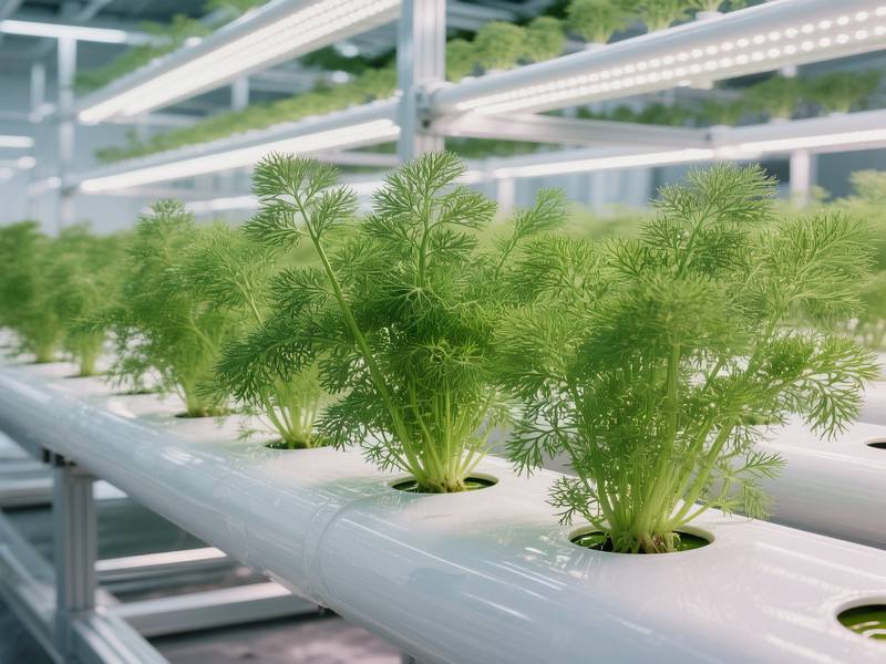 Aneth géant cultivé en intérieur sous LED