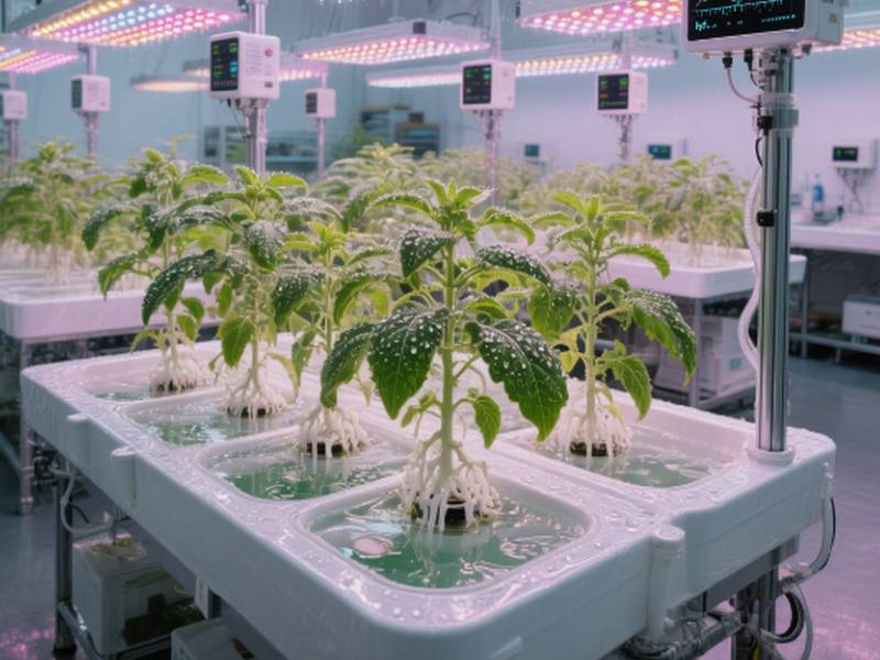 Laboratoire de culture hydroponique pour plantes médicinales avec contrôle environnemental