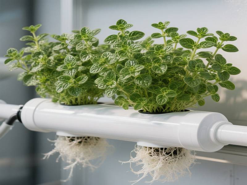 Origan frais cultivé en système hydroponique